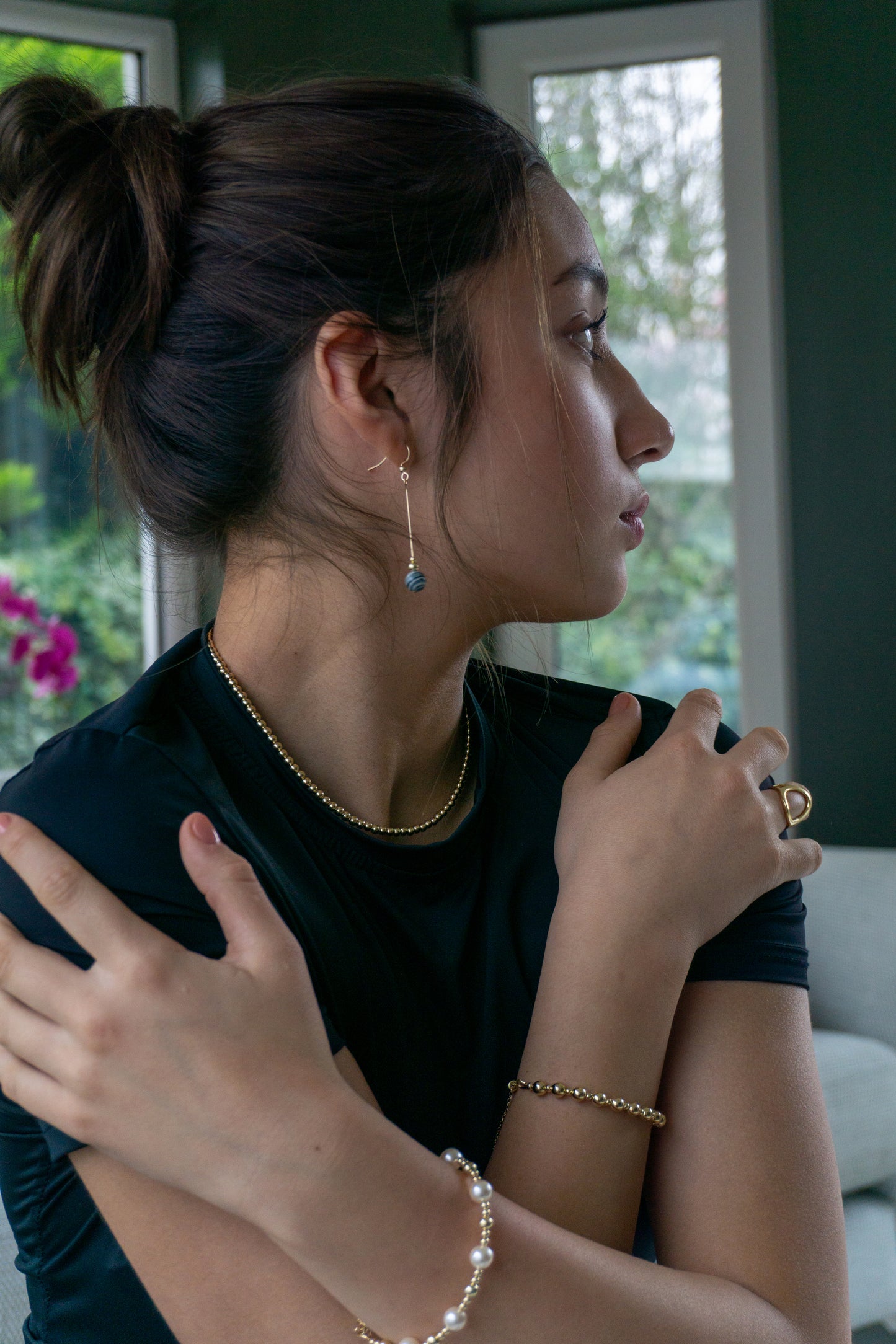 Large Beaded 14K Gold Filled (or Silver) Bracelet