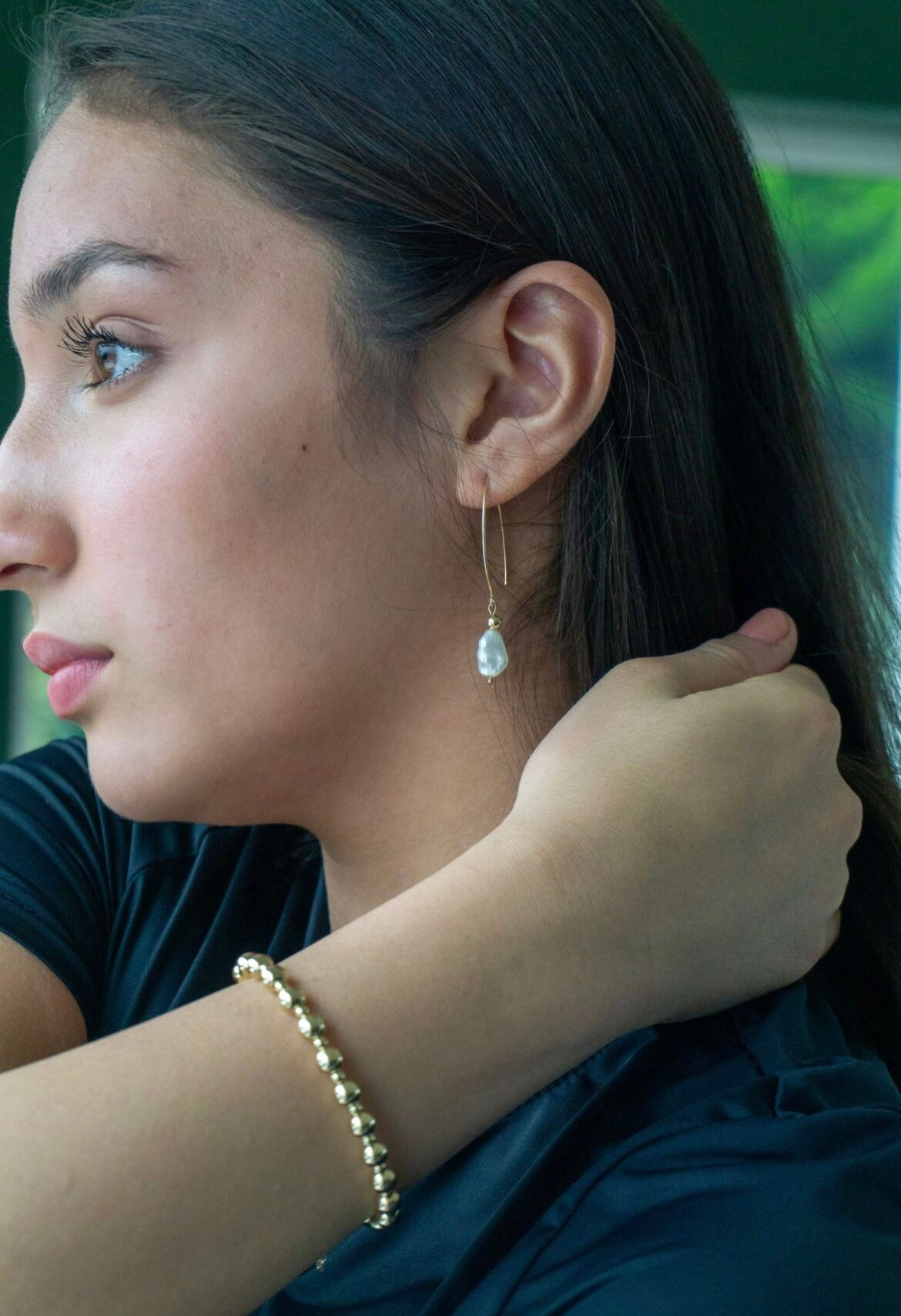 Keshi fresh water pearl earrings