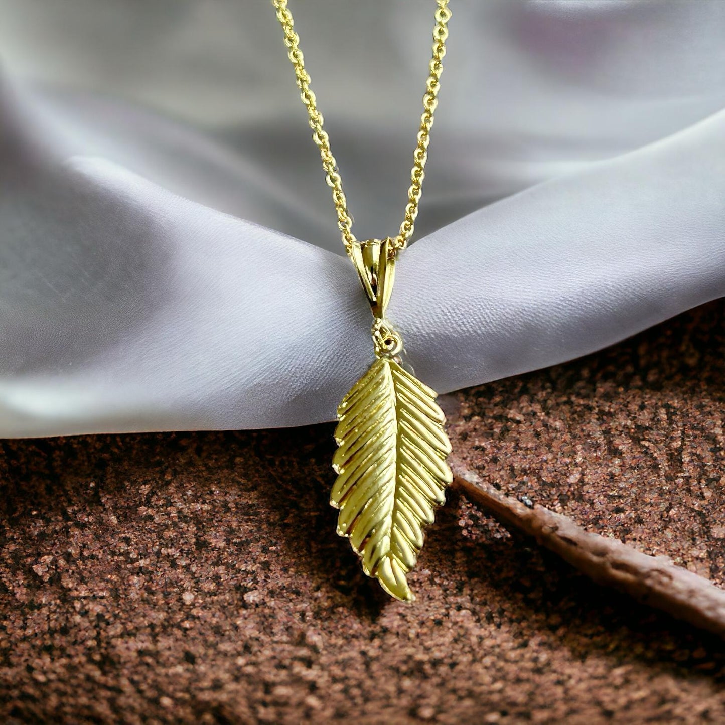 Golden Feather Necklace
