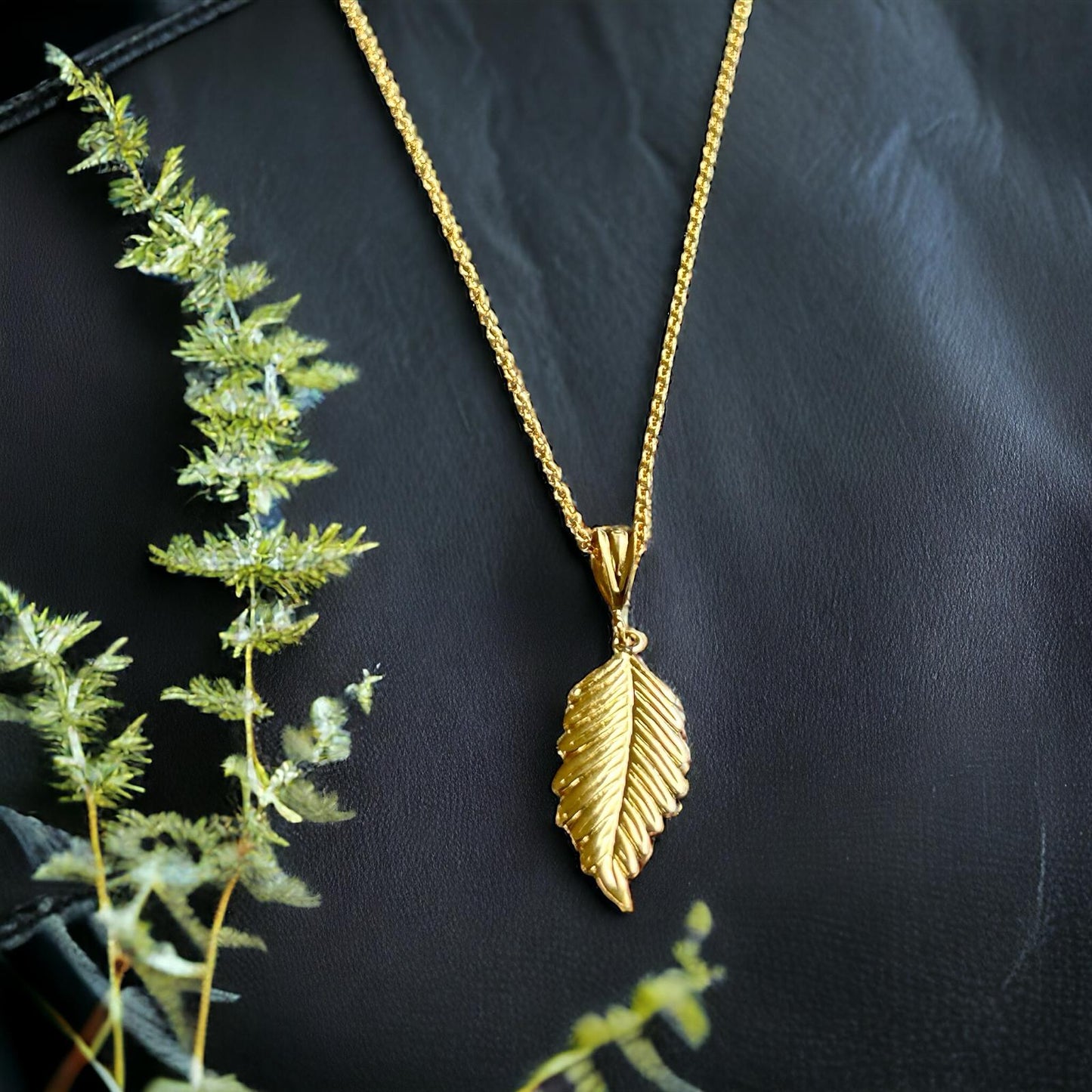 Golden Feather Necklace