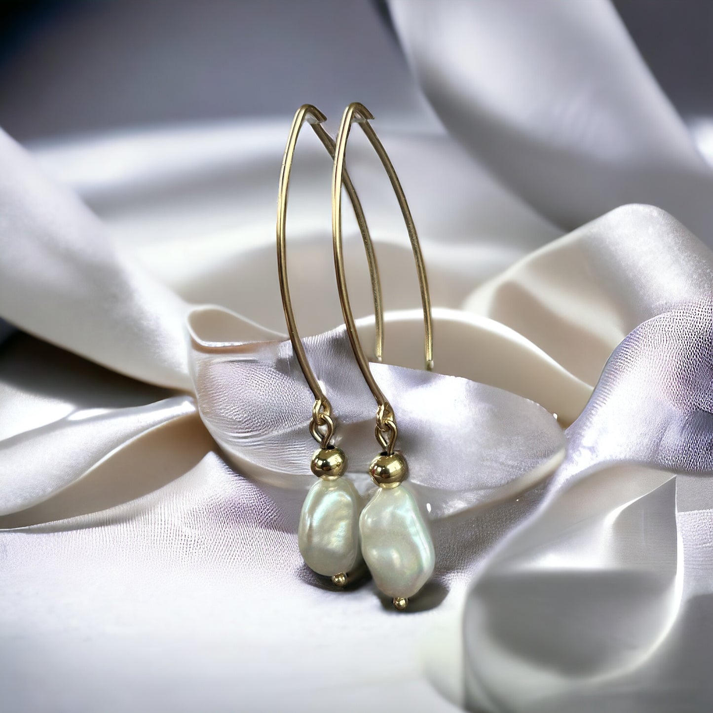 Keshi fresh water pearl earrings
