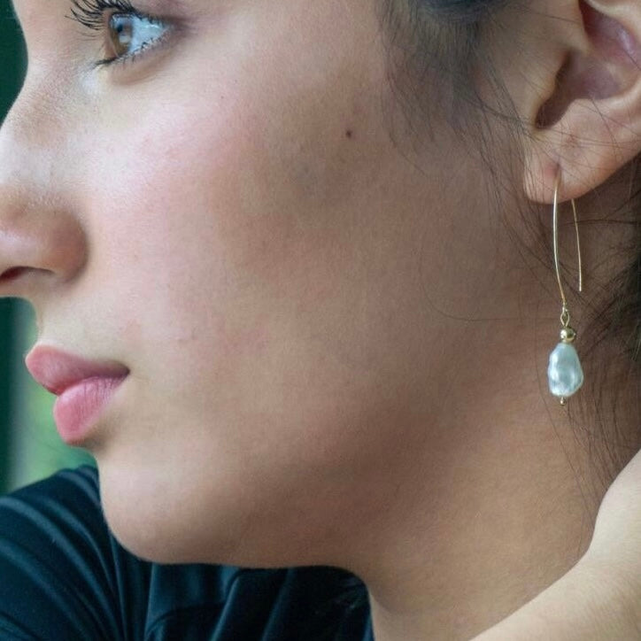 Keshi fresh water pearl earrings