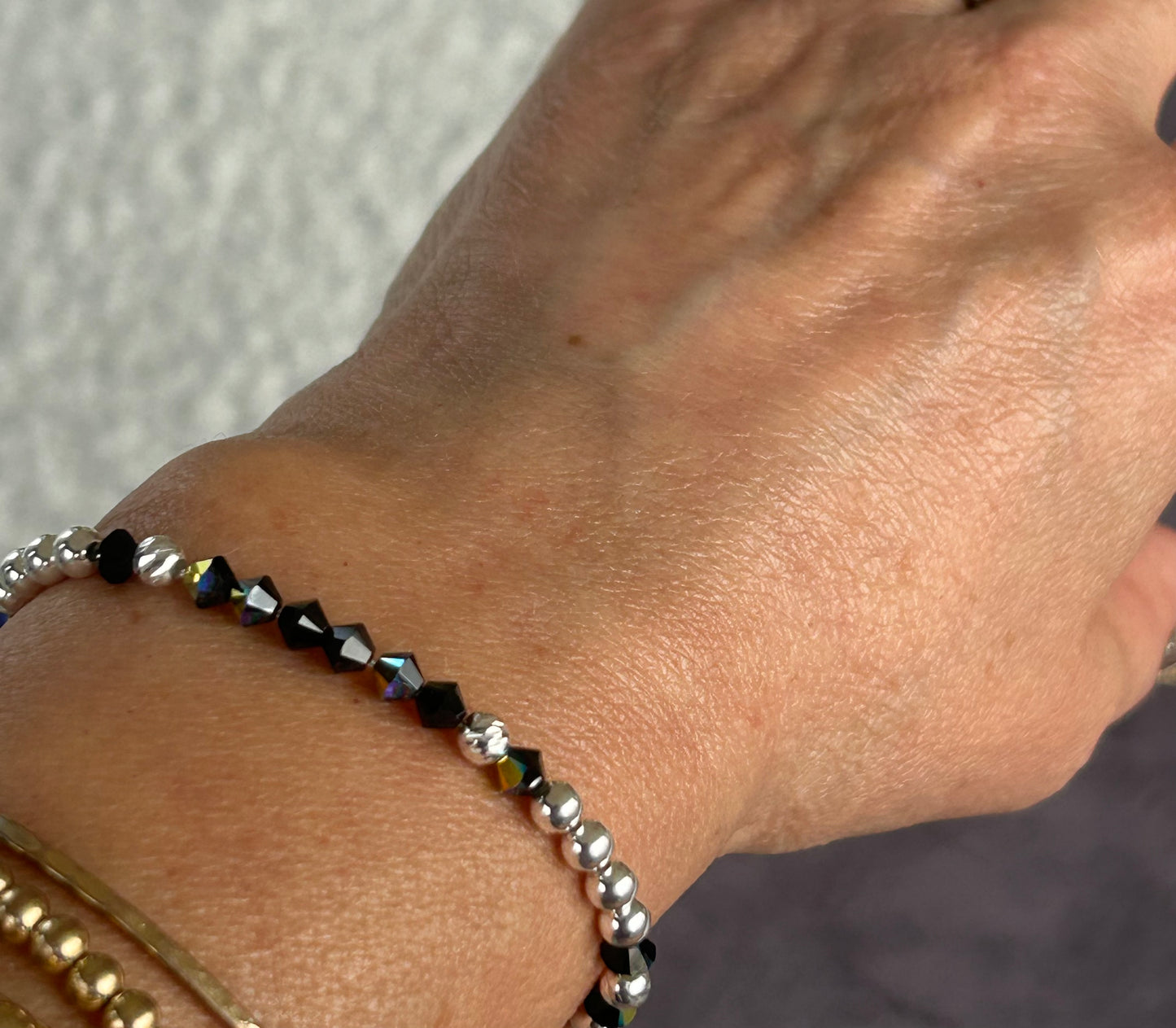 Silver crystal bracelet