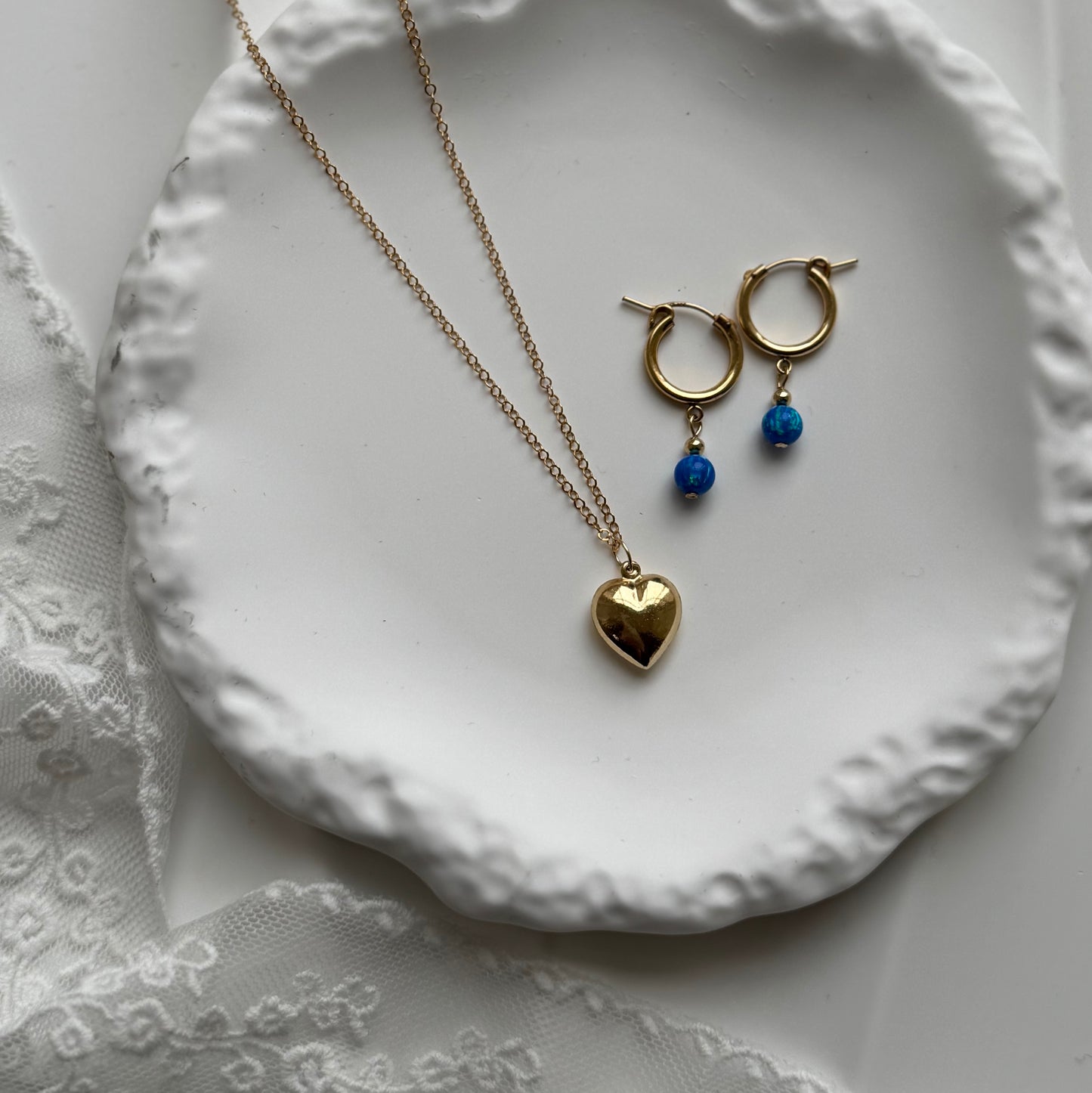 Blue fire Opal Huggies