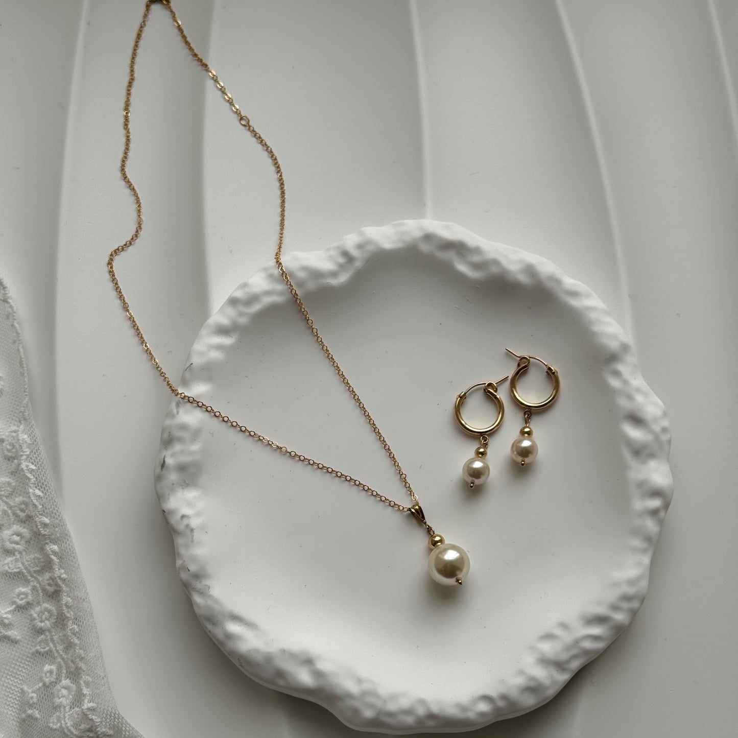 Swarovski Pearl Huggies