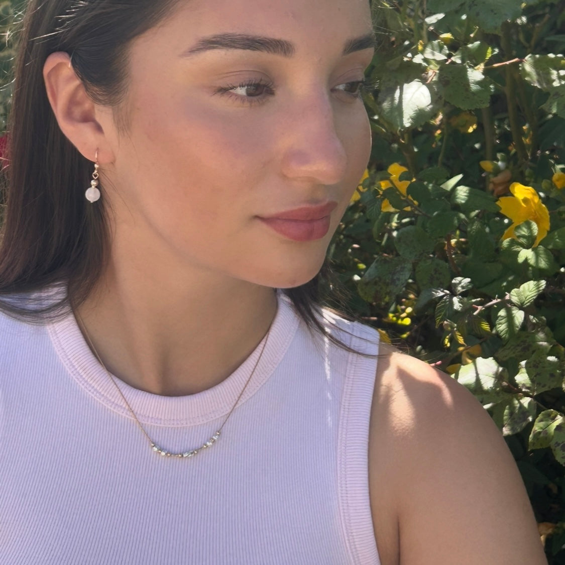 Oval mixed metal necklace