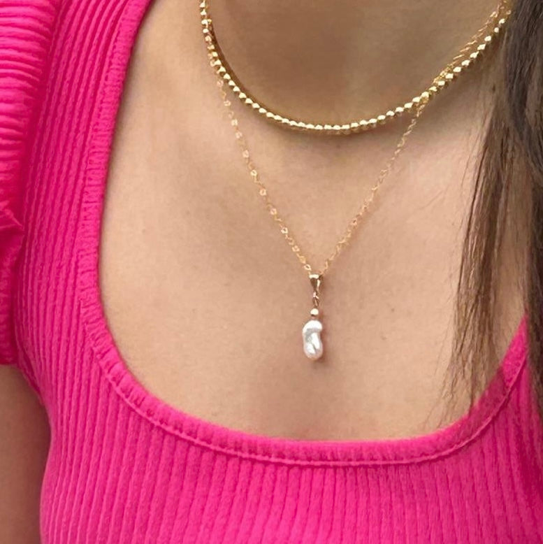 Keshi freshwater pearl necklace