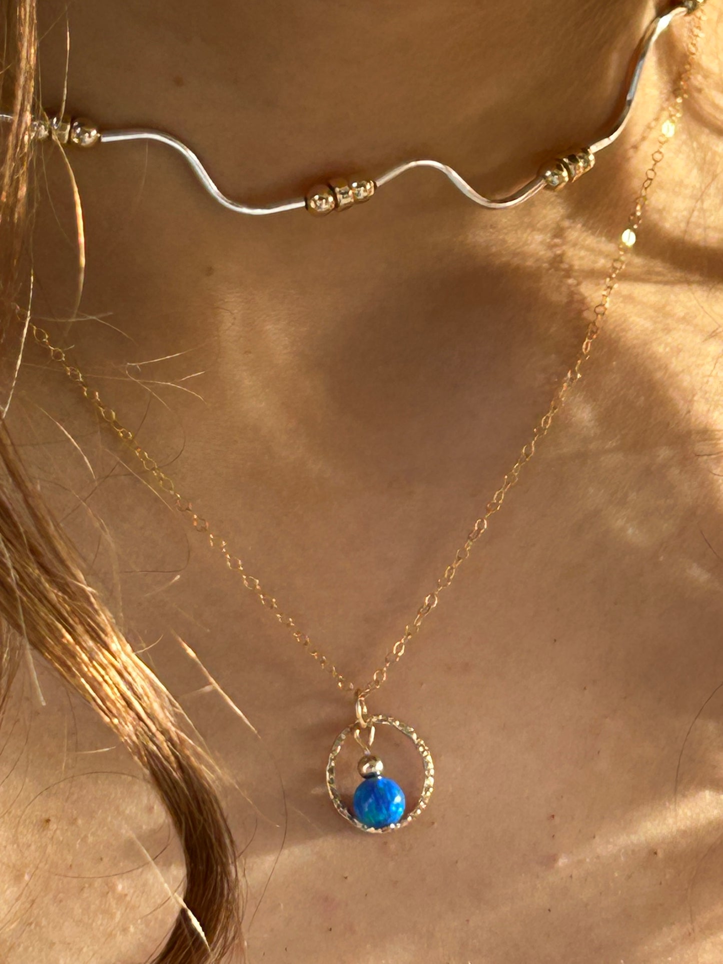 Twisted mixed metal necklace