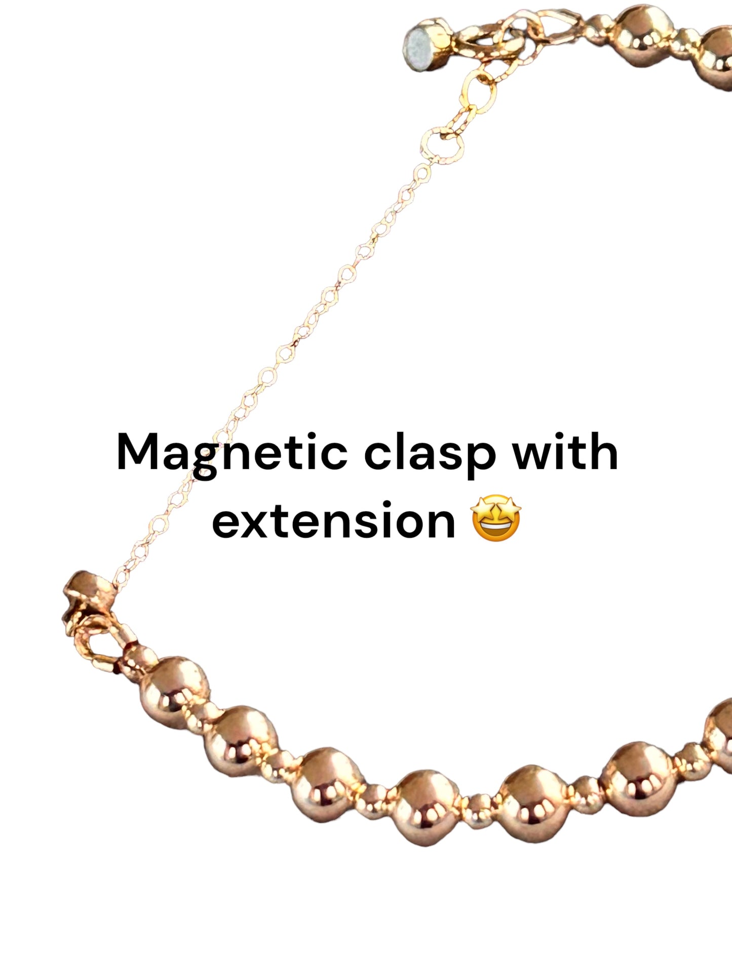 Large Beaded 14K Gold Filled (or Silver) Bracelet