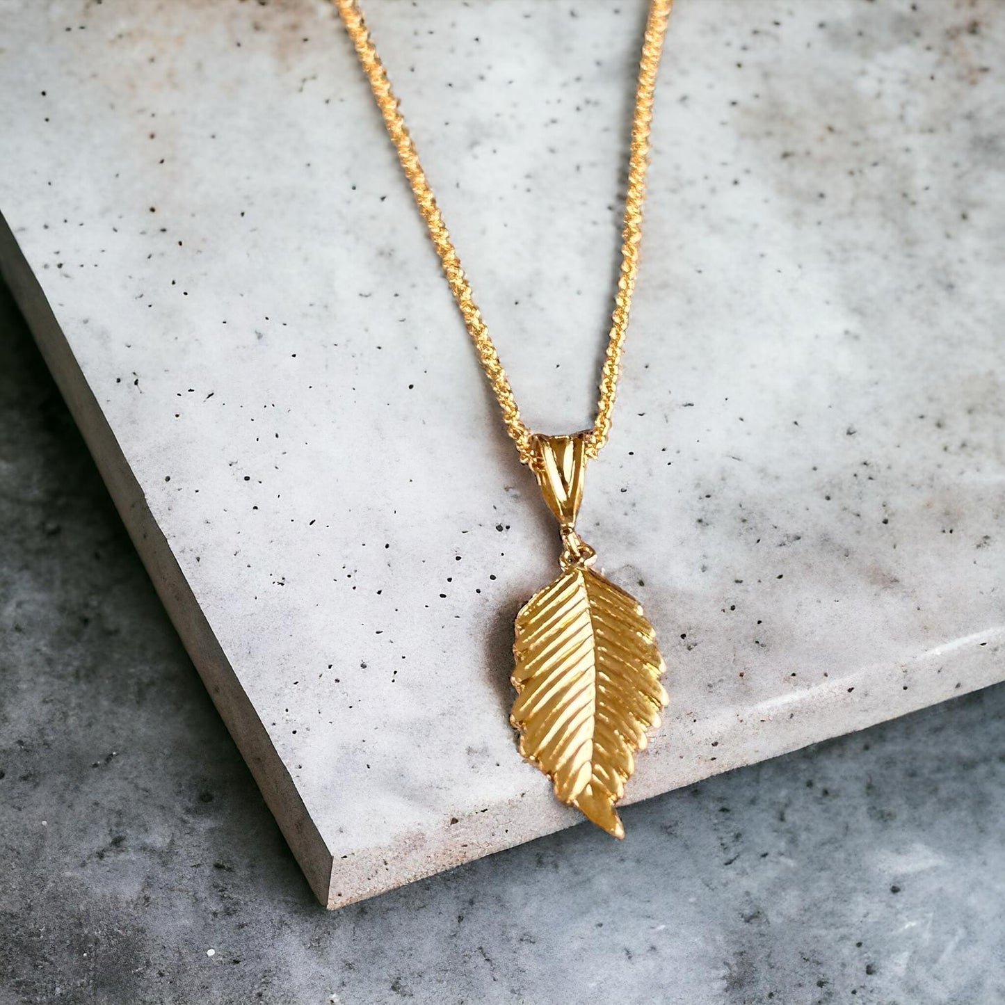 Golden Feather Necklace