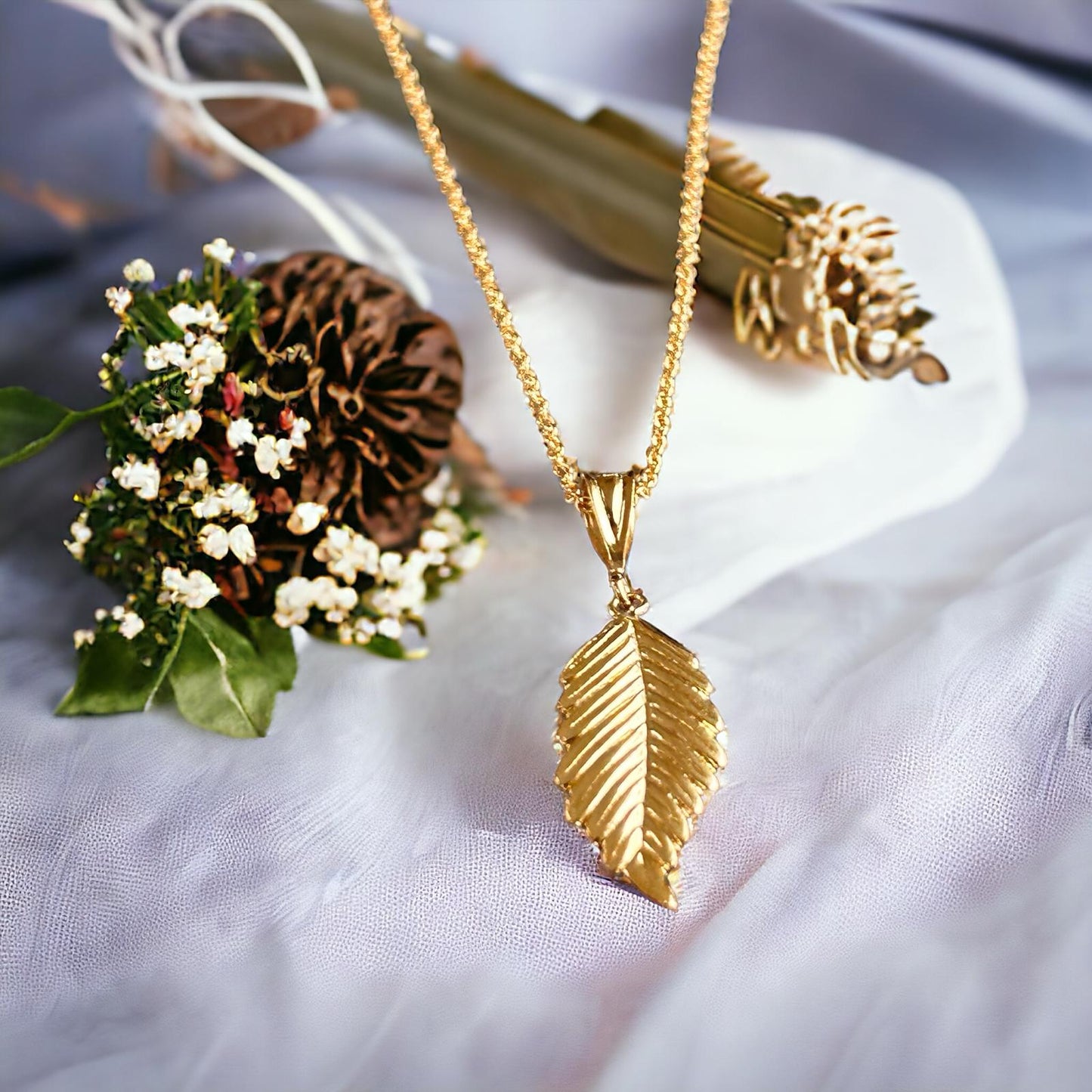 Golden Feather Necklace