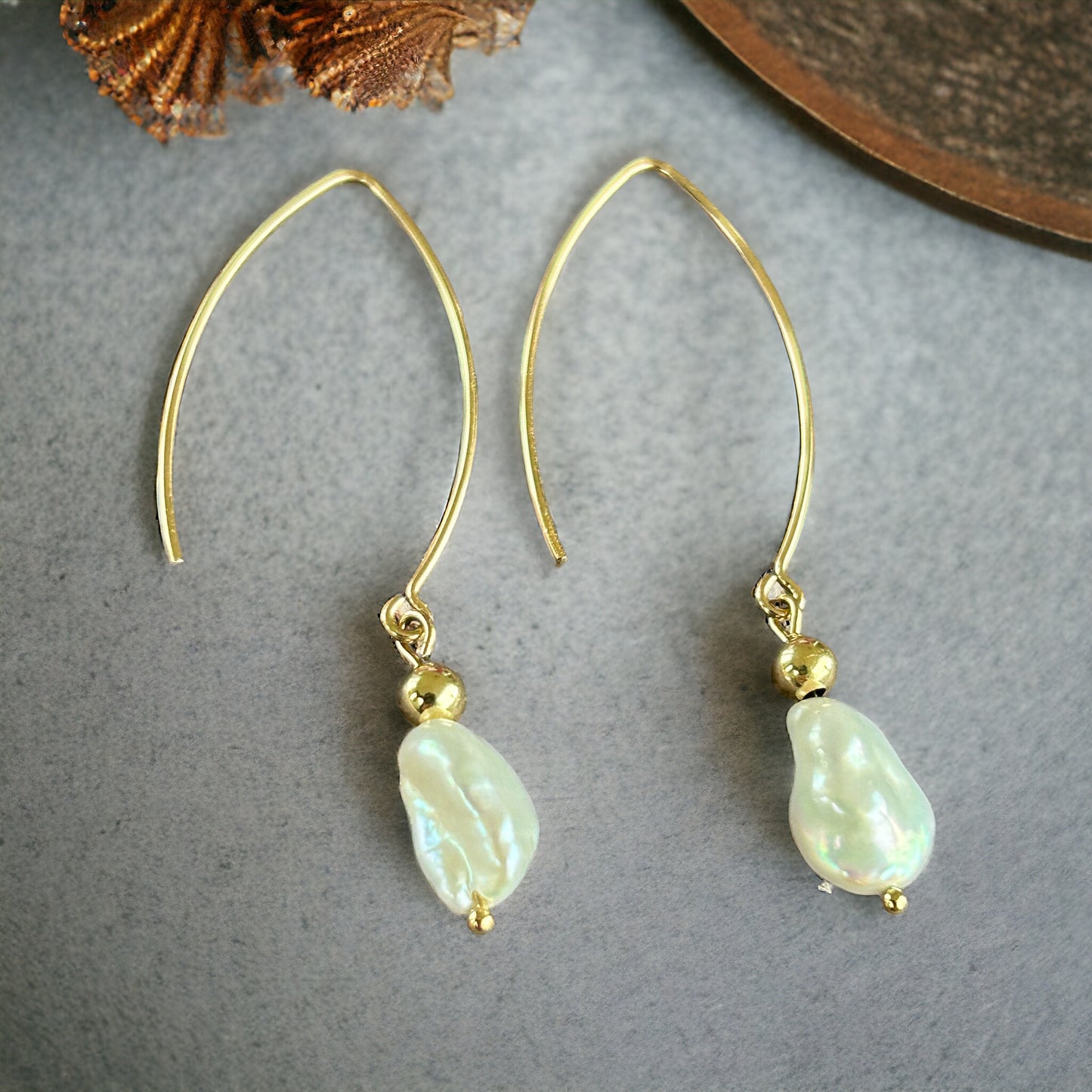 Keshi fresh water pearl earrings