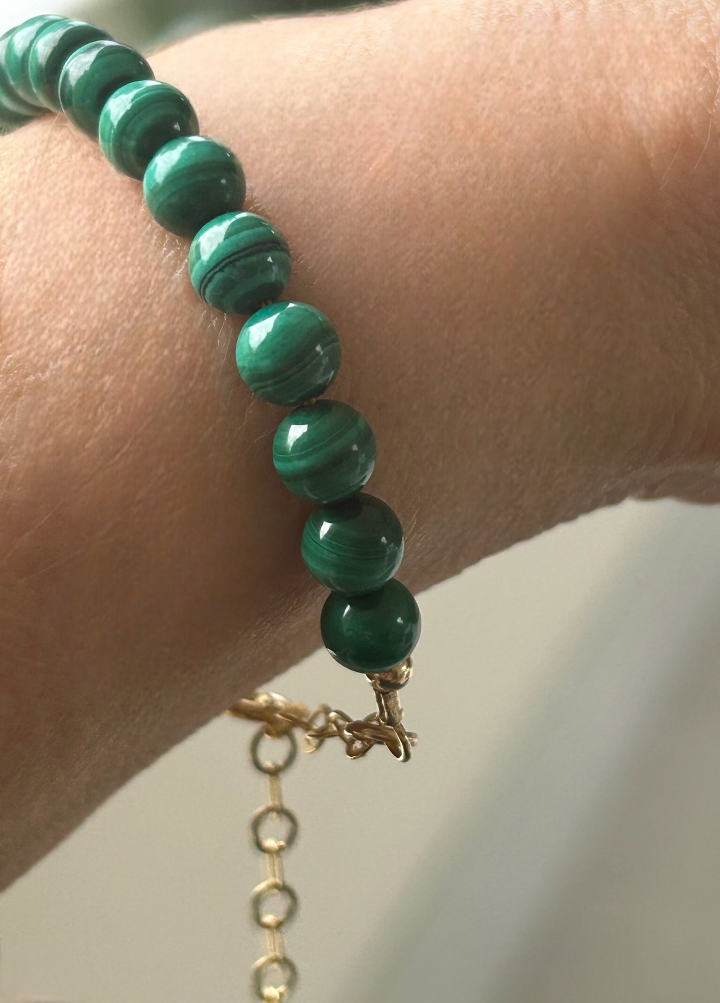 Malachite gemstone bracelet