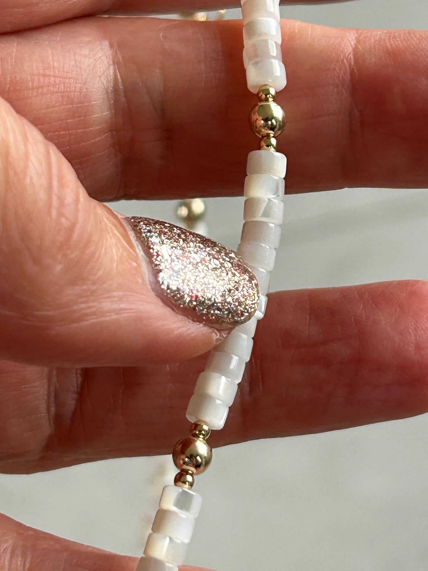 Mother of Pearl beaded necklace