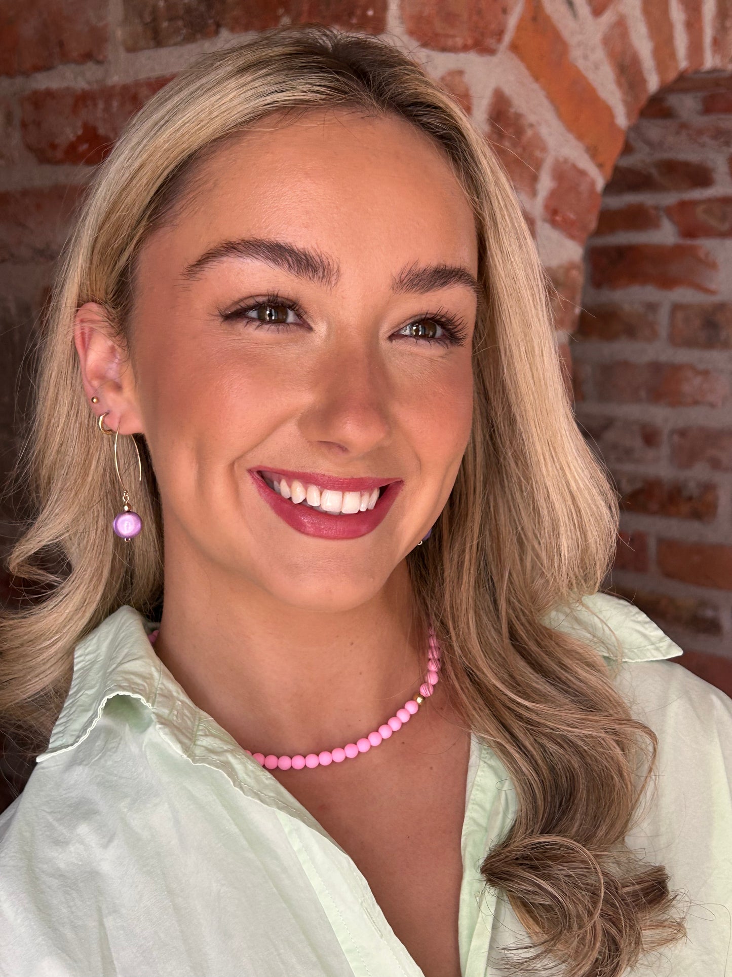 Soft Pink Beaded Necklace