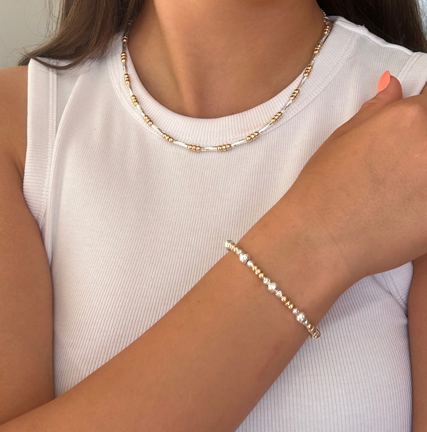 Mixed metal bracelet