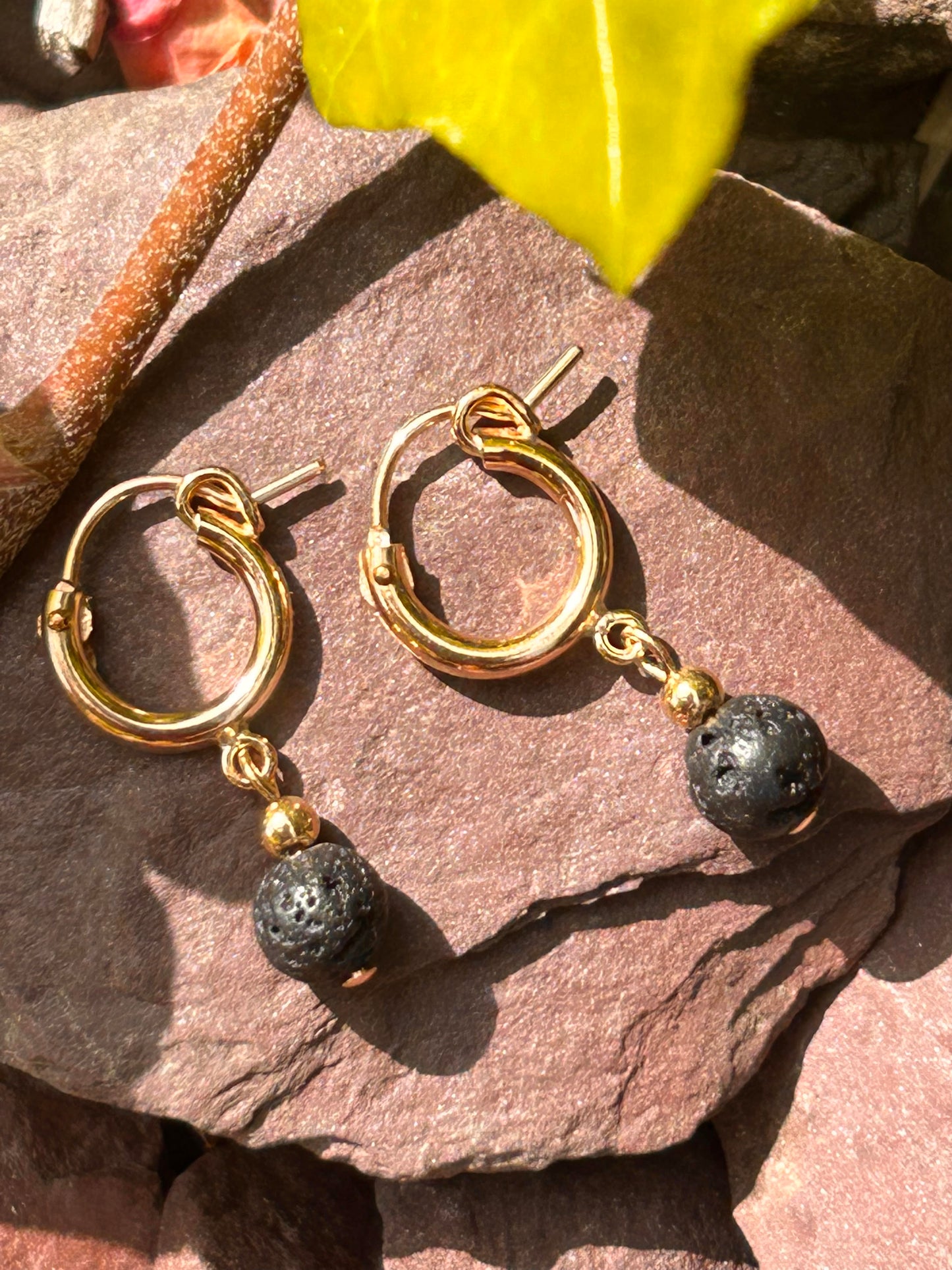 Black Lava Stone Huggies