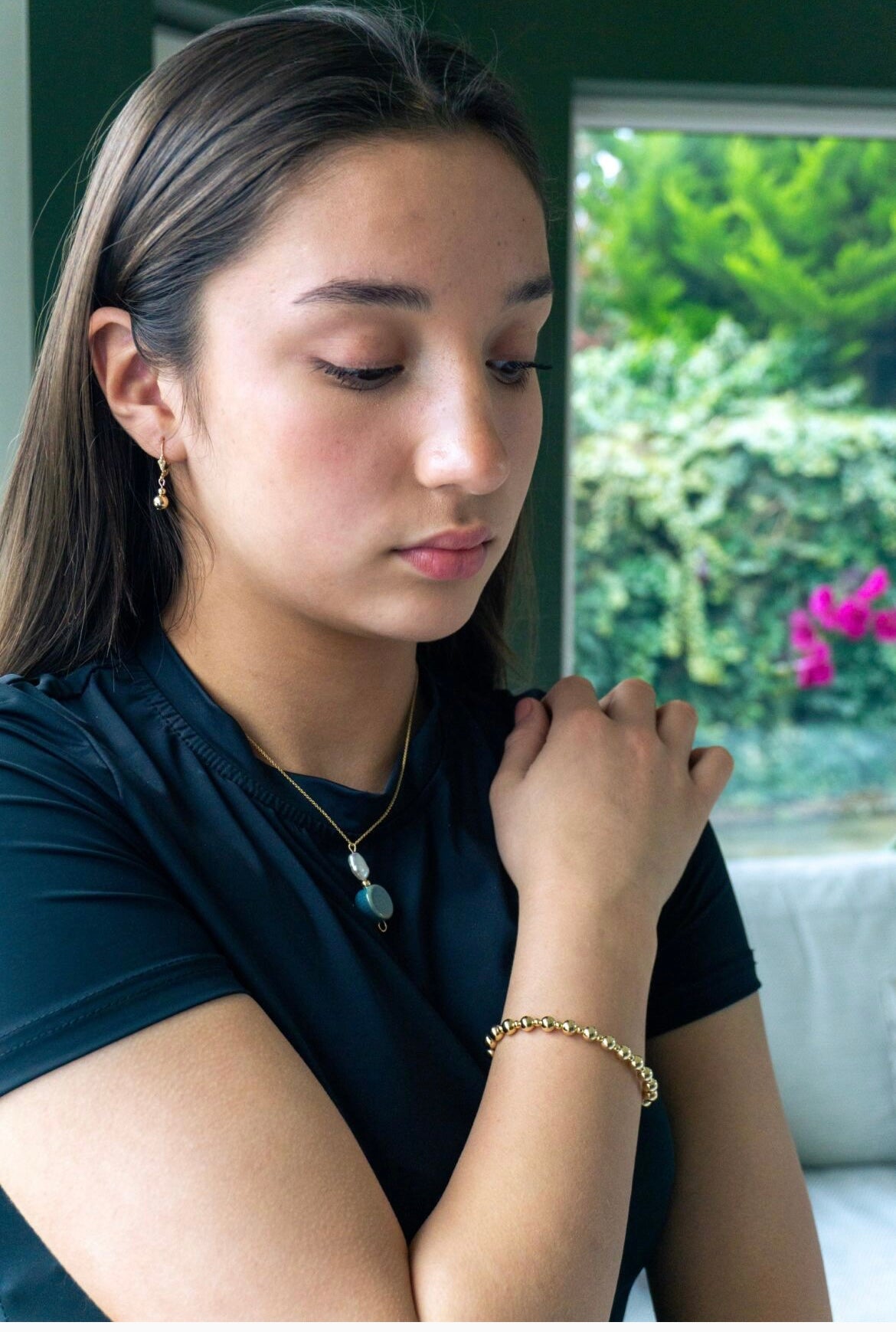 Large Beaded 14K Gold Filled (or Silver) Bracelet