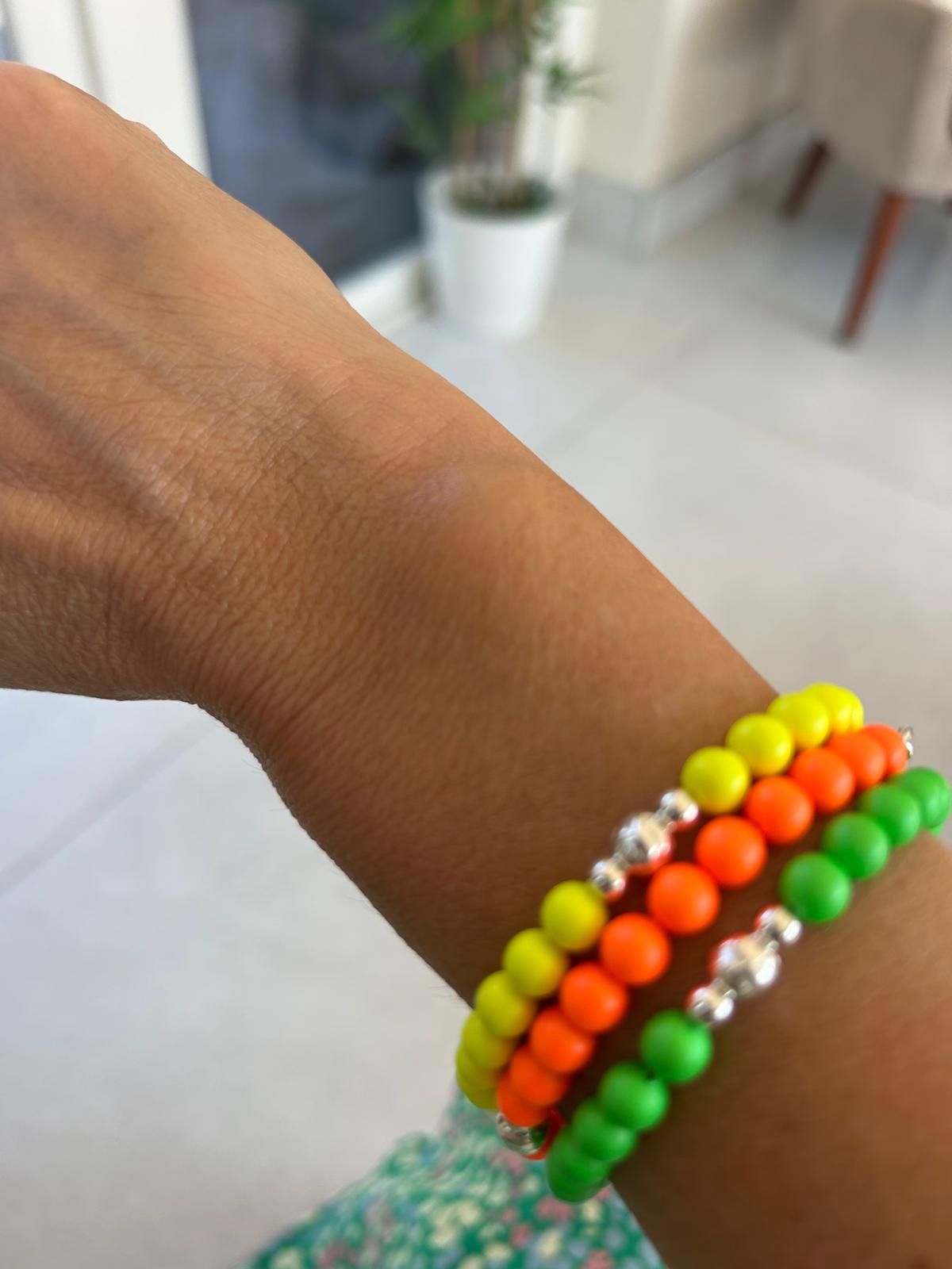 Neon Swarovski Pearl bracelet (Silver)