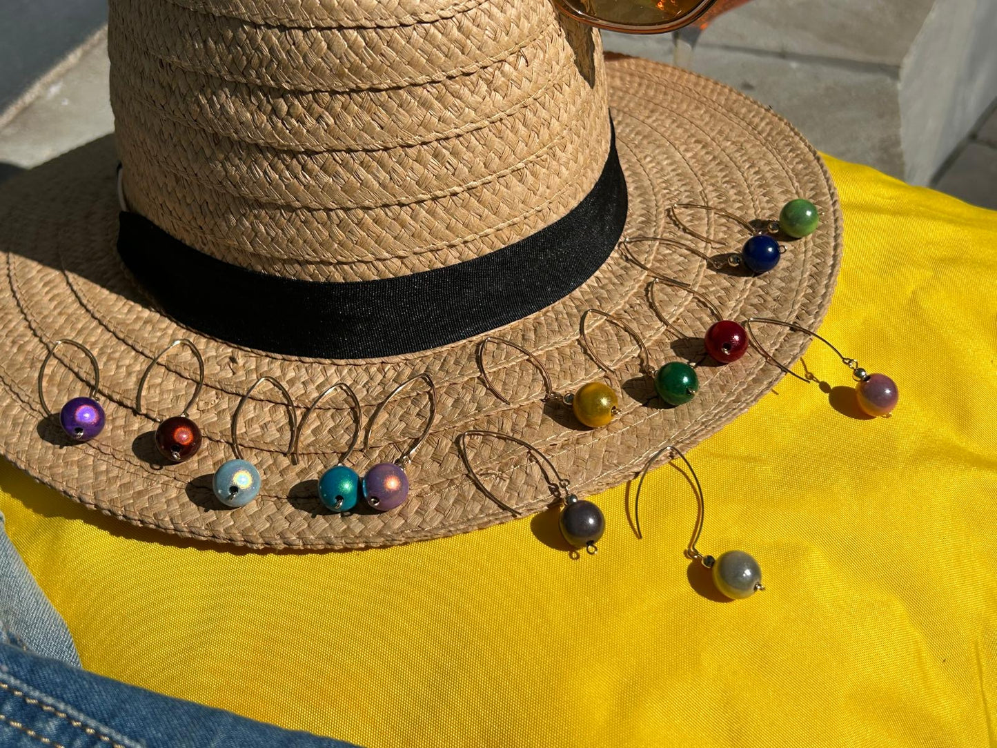 Multicolour Gold Filled Earrings