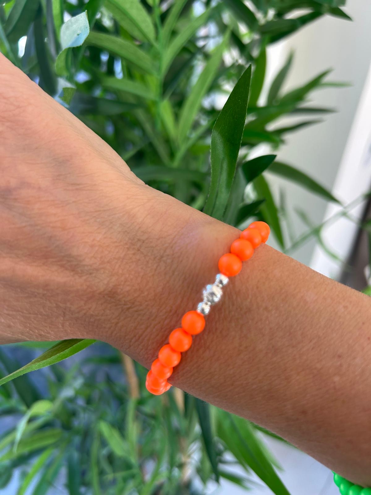 Neon Swarovski Pearl bracelet (Silver)