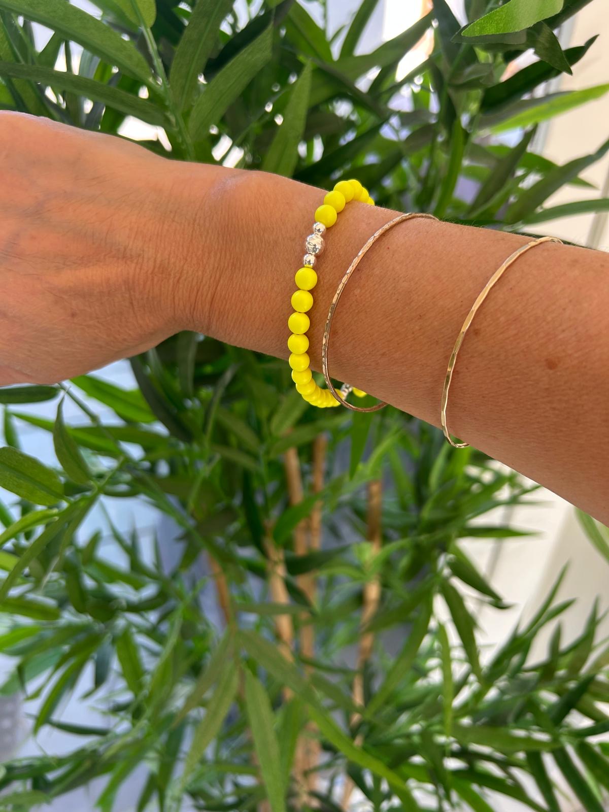 Neon Swarovski Pearl bracelet (Silver)