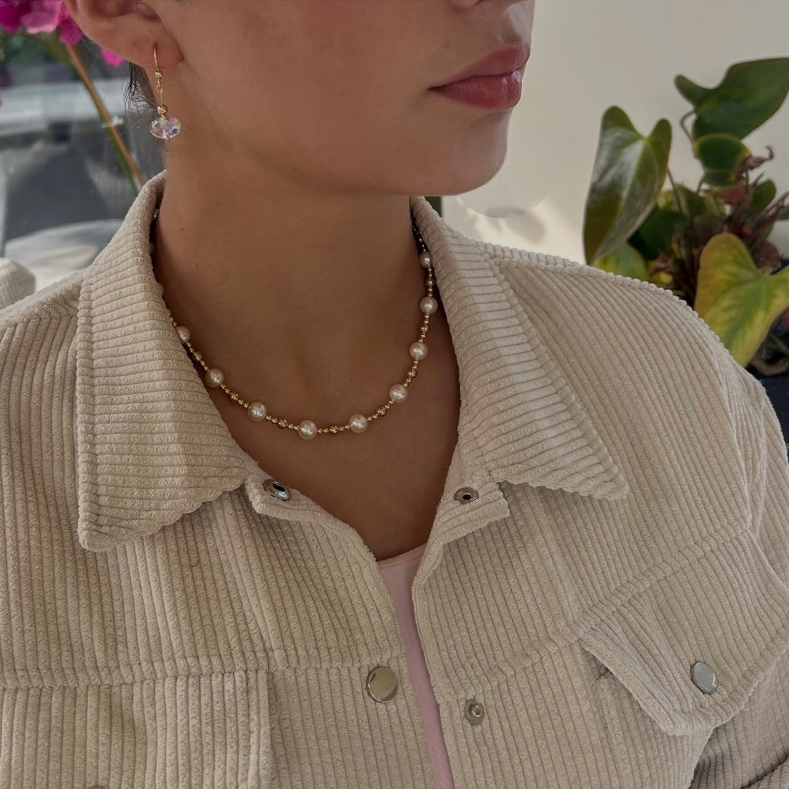 Swarovski Pearl Necklace (Gold Filled)