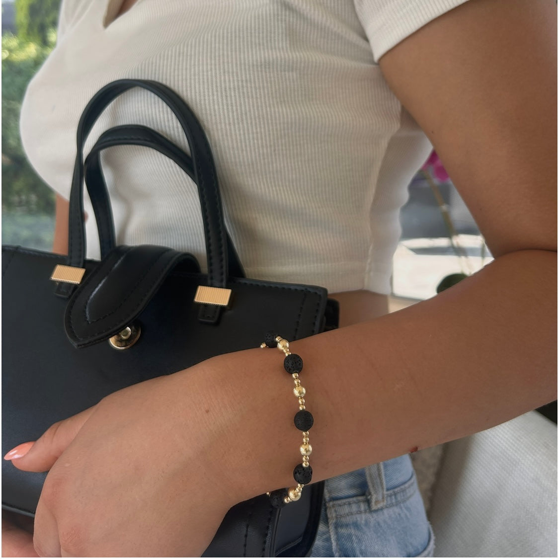 Lava Stone 14K Gold Filled Bracelet