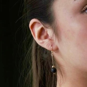 Lava Stone 14k Gold Filled Earrings