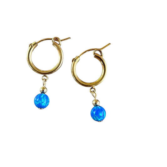 Blue fire Opal Huggies