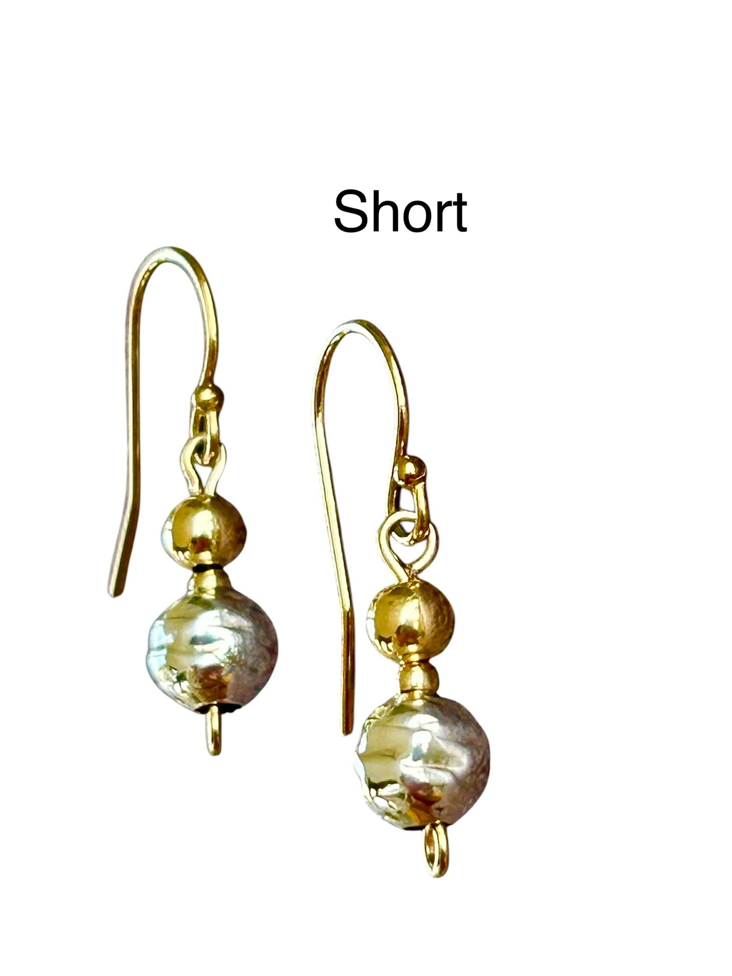 Gold with hammered silver earrings