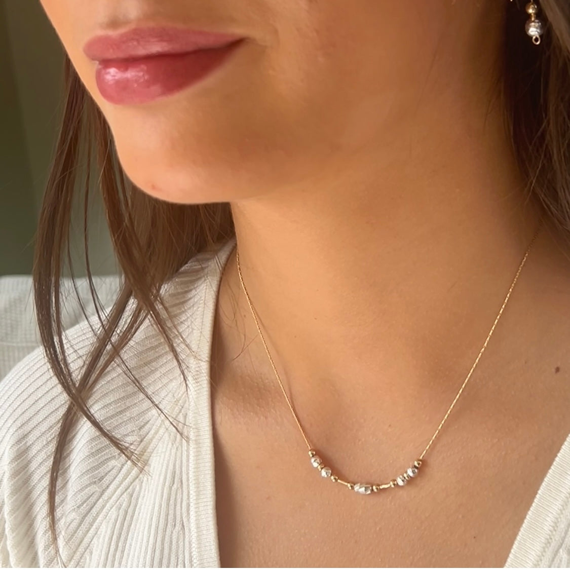 Oval mixed metal necklace
