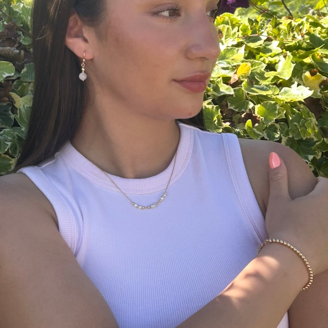 Oval mixed metal necklace