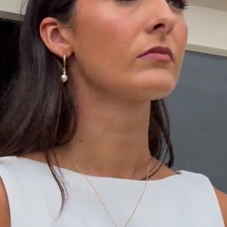 Swarovski Pearl Huggies