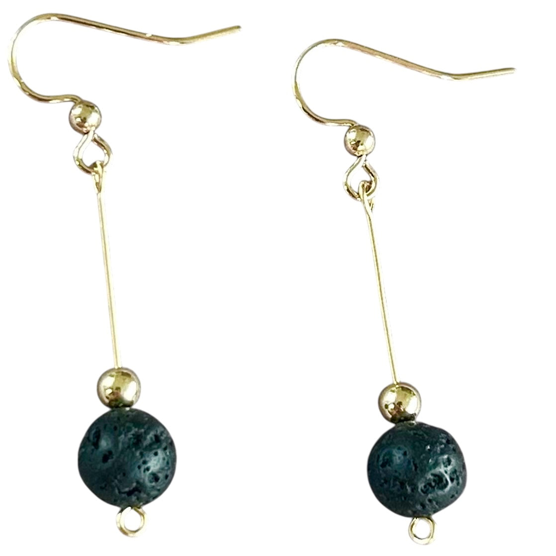 Lava Stone 14k Gold Filled Earrings
