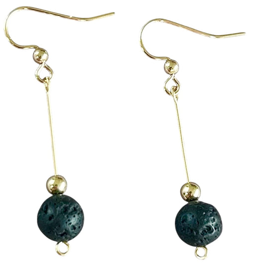 Lava Stone 14k Gold Filled Earrings