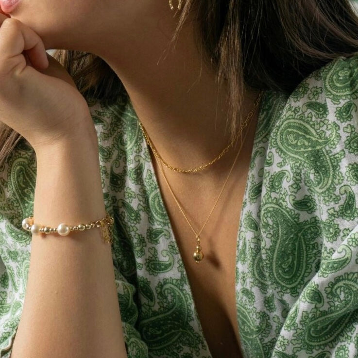 14K Gold Filled/Silver Ball & Chain