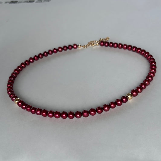 Burgundy Fresh Water Pearl necklace