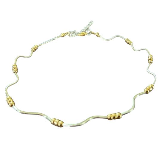 Twisted mixed metal necklace