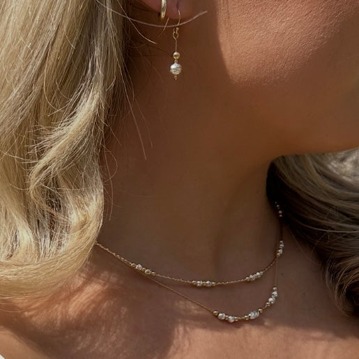 Oval mixed metal necklace