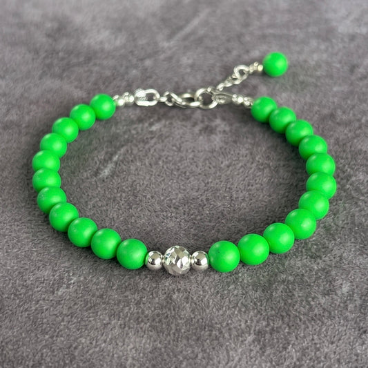 Neon beaded bracelet (Sterling Silver)