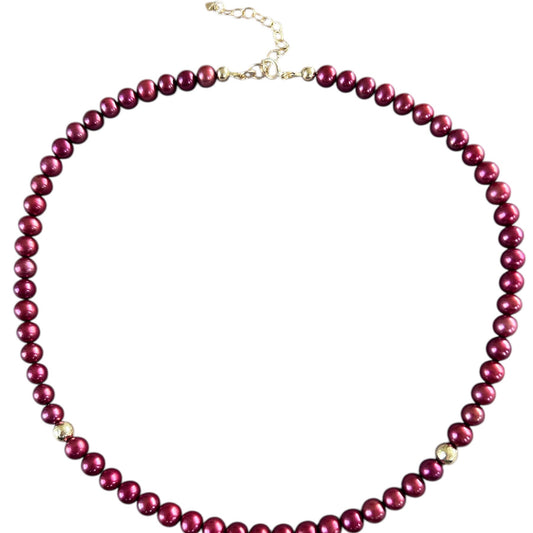 Burgundy Fresh Water Pearl necklace