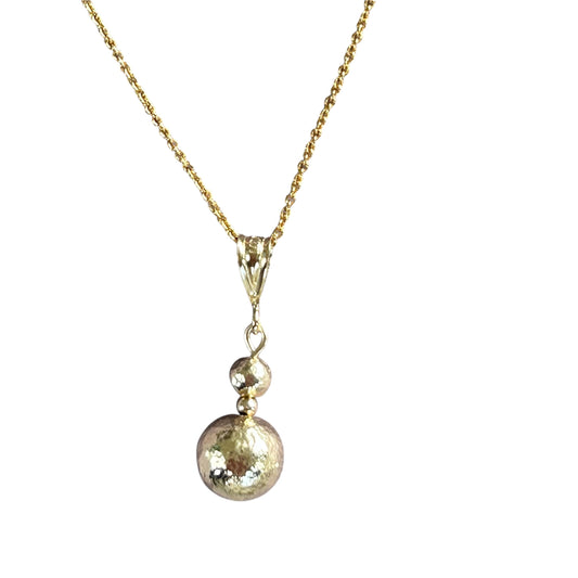 Hammered Gold Ball necklace