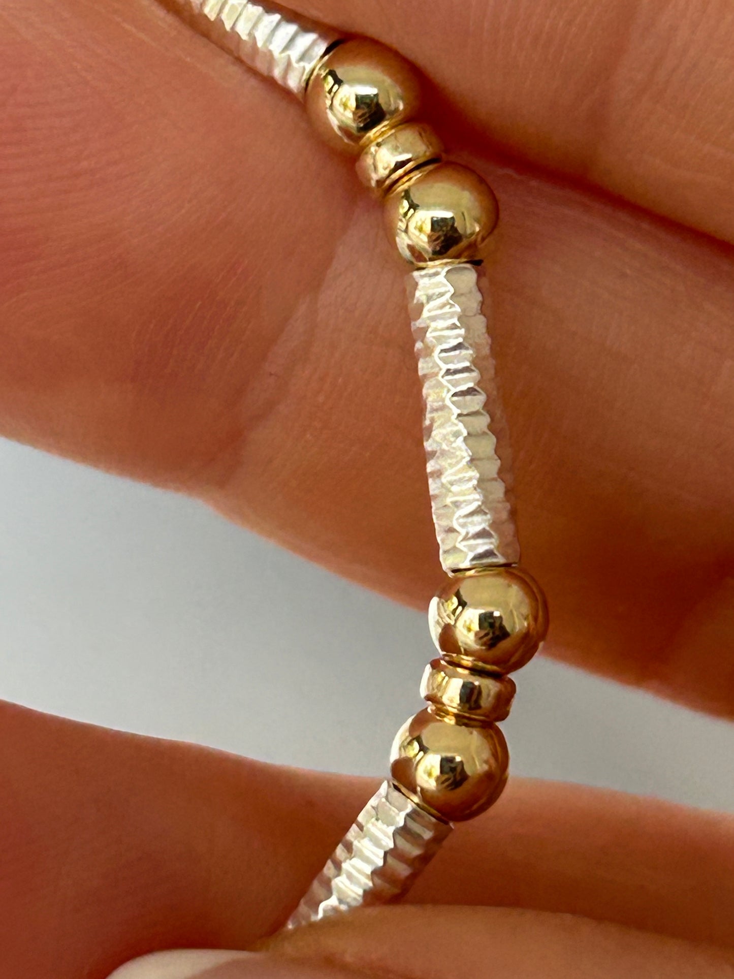 Gold and Silver tubular bracelet