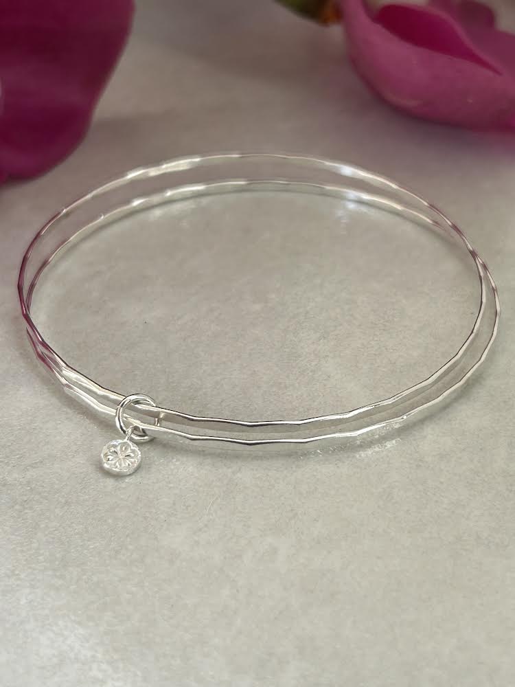 Silver Daisy Bangles