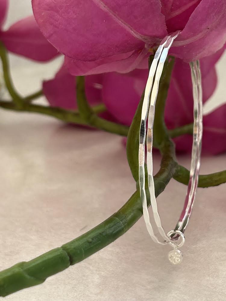 Silver Daisy Bangles