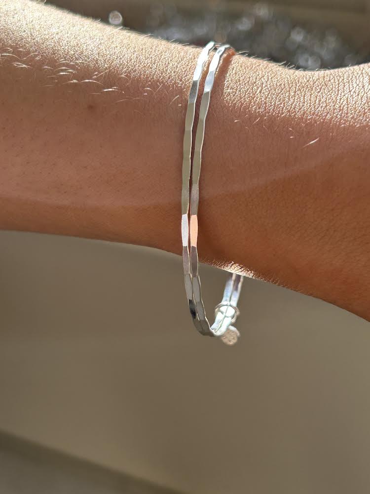 Silver Daisy Bangles