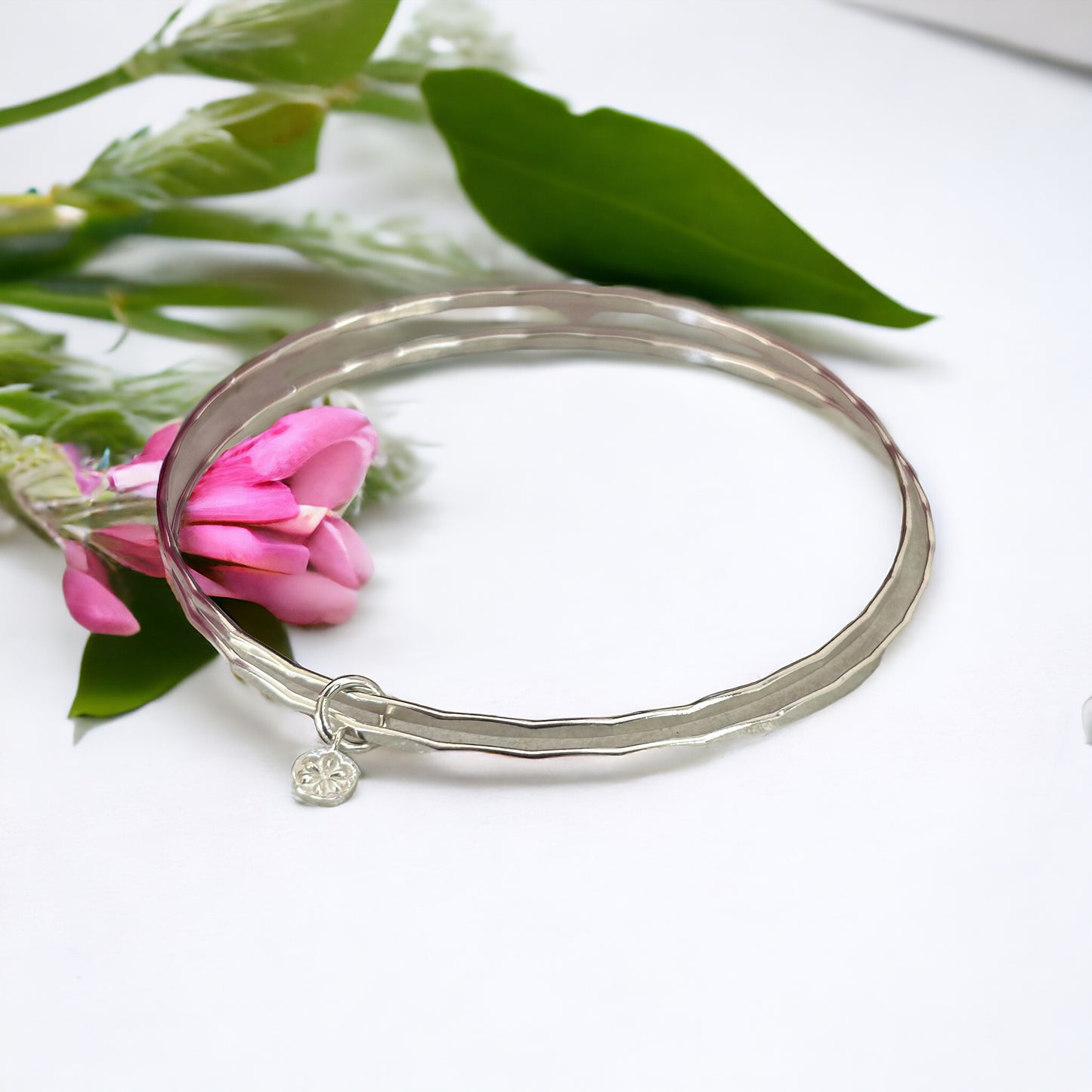 Silver Daisy Bangles