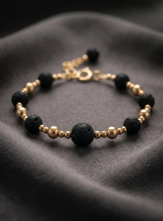 Lava Stone 14K Gold Filled Bracelet