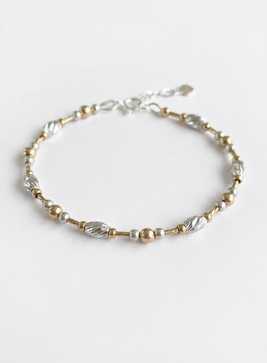 Oval Gold and  silver mixed metal bracelet